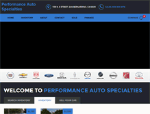 Tablet Screenshot of performanceautospecialties.com